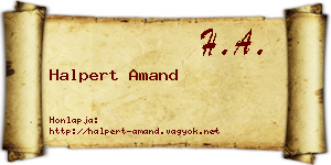 Halpert Amand névjegykártya
